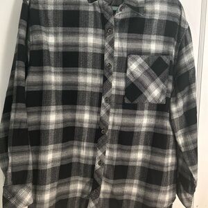 Women’s Black, White and Gray Plaid Shirt